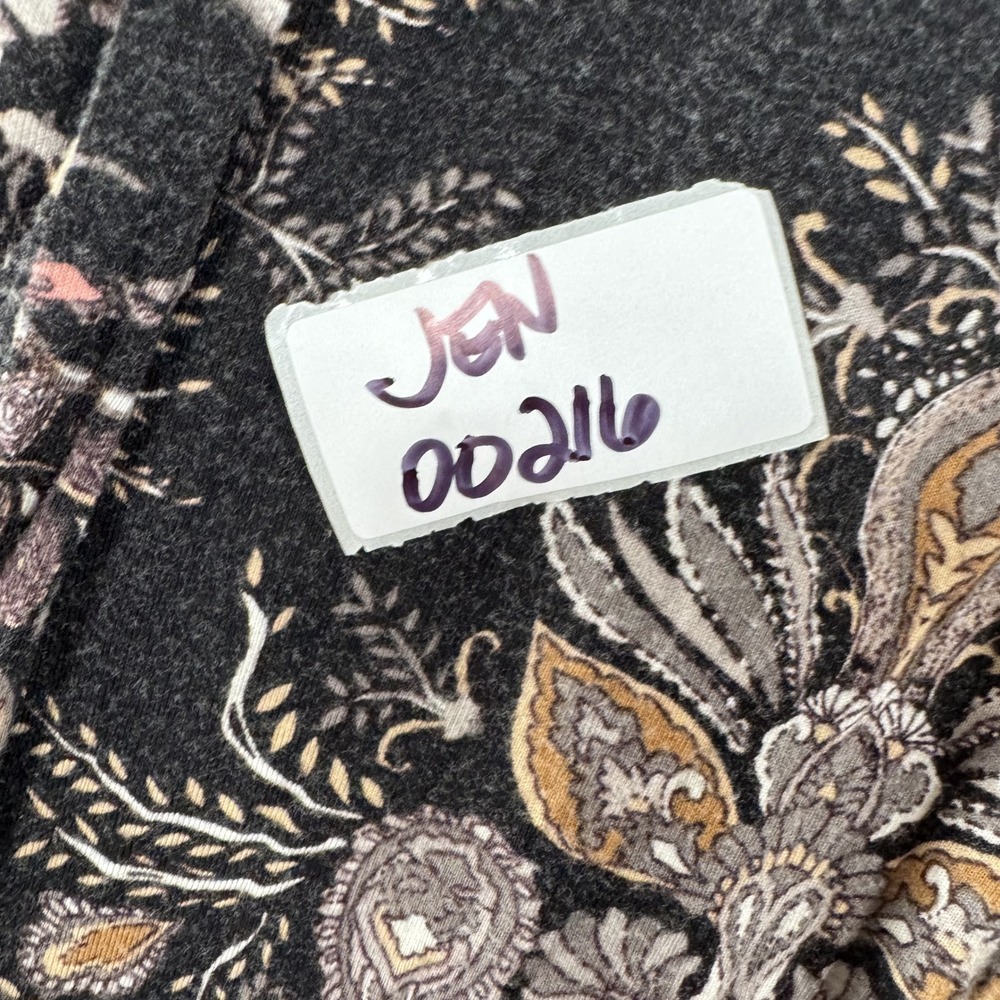 Popana Paisley Palazzo Pants Medium Black Multi Wide Leg Stretch Made in USA - Picture 8 of 8